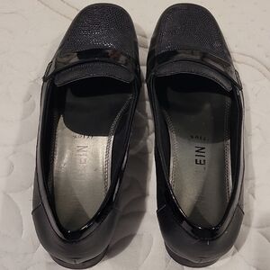 Anne Klein Black Textured Loafers